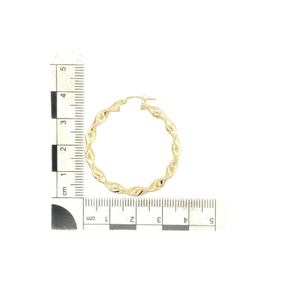 9ct Gold Twisted Hoop Creole Earrings