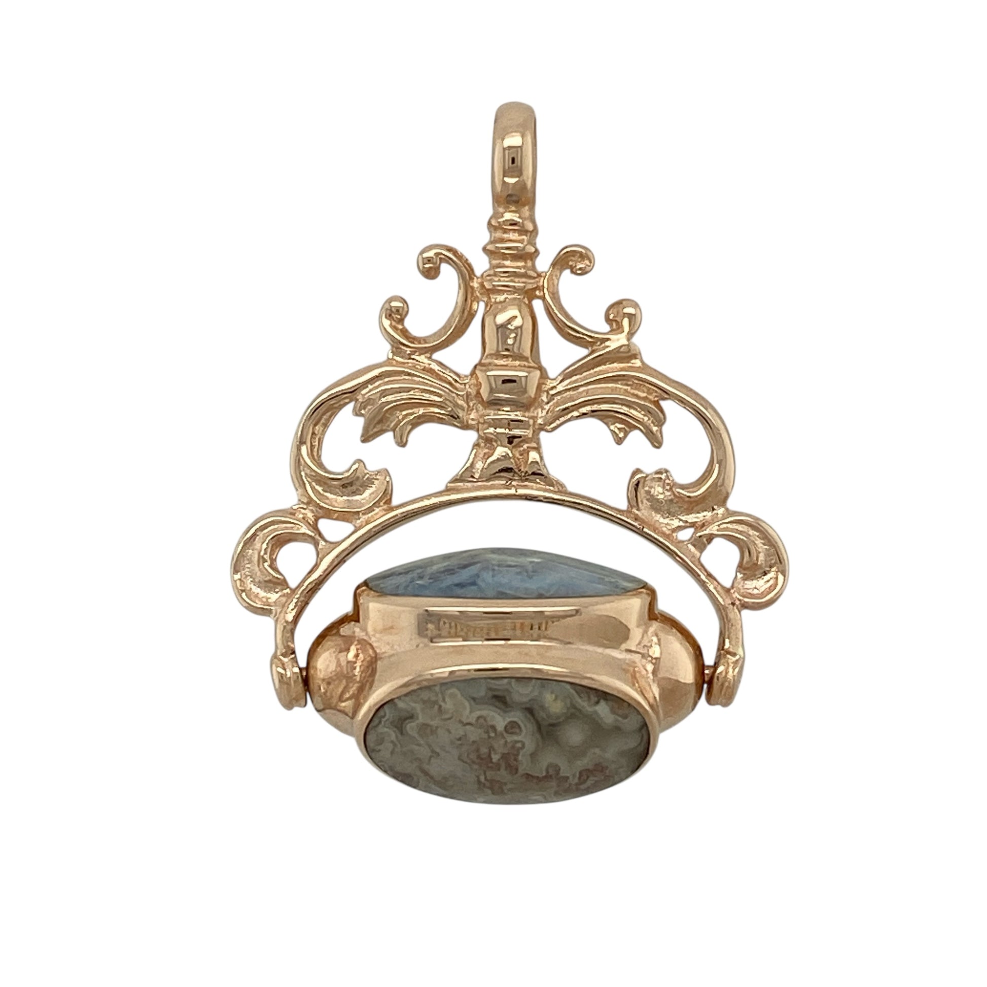 9ct Gold & Gemstone Set Spinning Fob Pendant