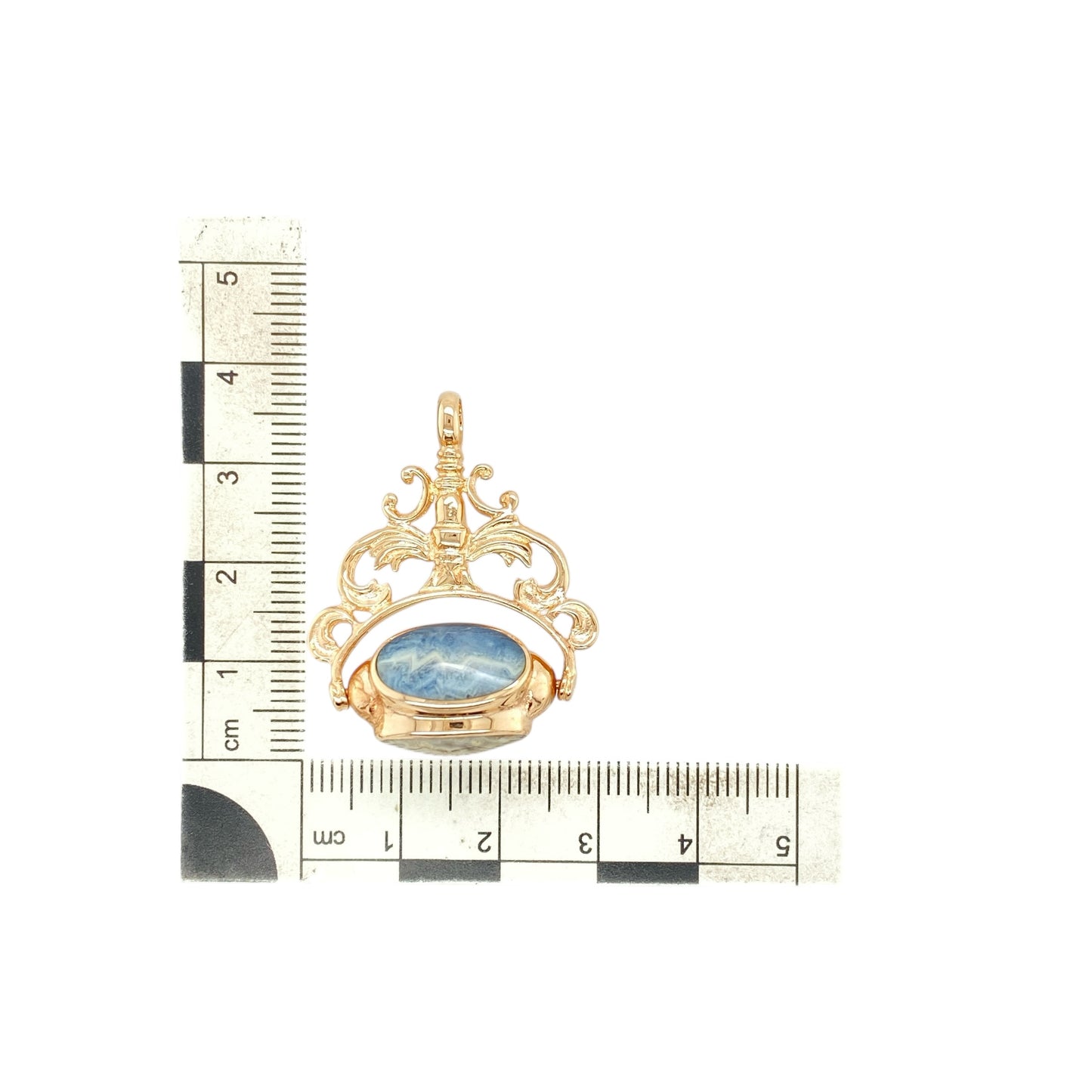 9ct Gold & Gemstone Set Spinning Fob Pendant