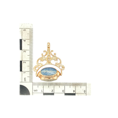 9ct Gold & Gemstone Set Spinning Fob Pendant