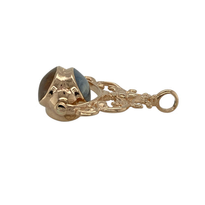 9ct Gold & Gemstone Set Spinning Fob Pendant