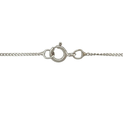 9ct White Gold & Diamond Set Open Heart 18" Necklace