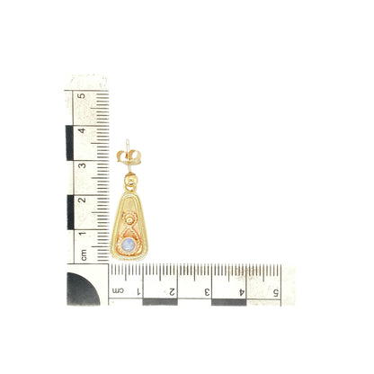 9ct Gold & Opalique Set Drop Earrings