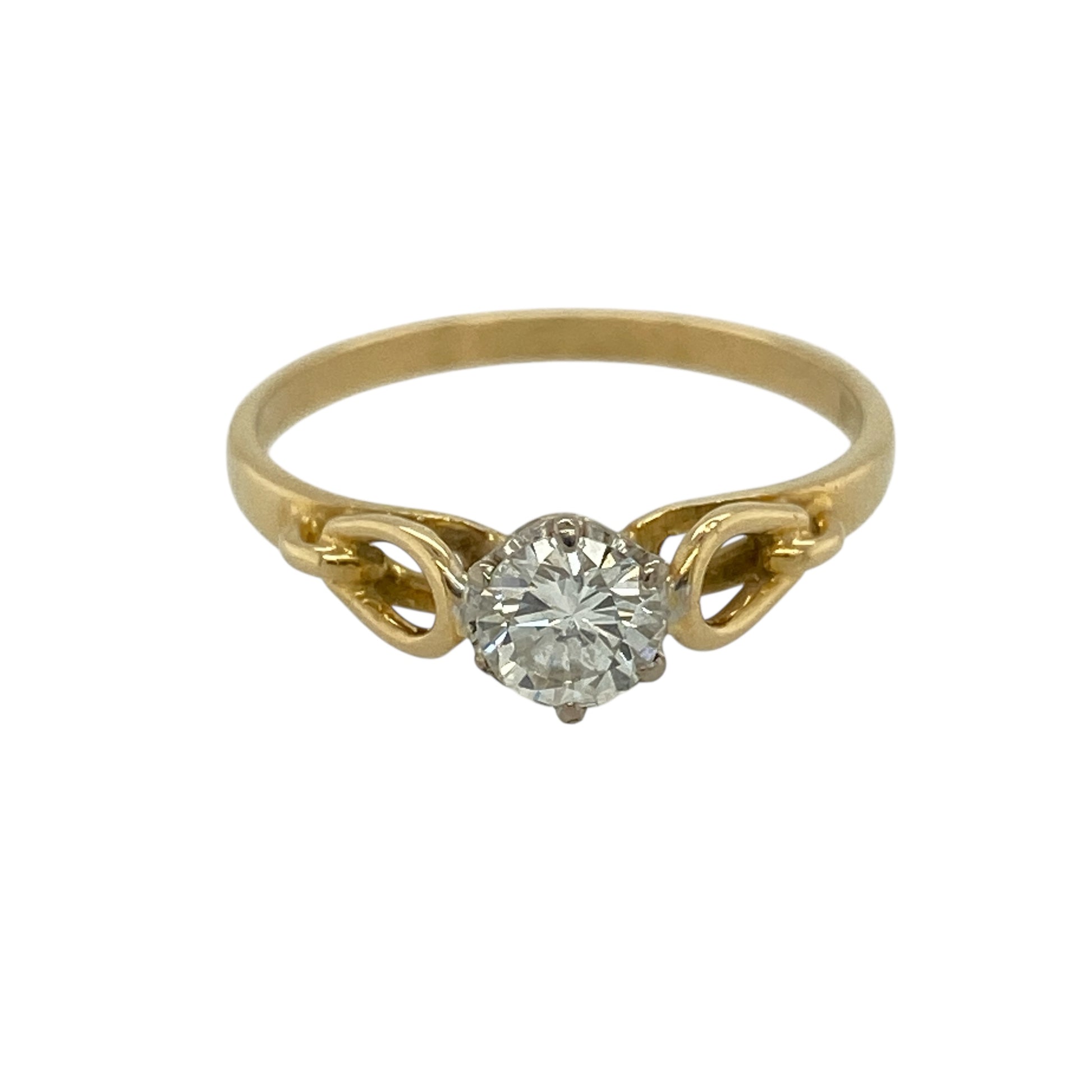 18ct Gold & Diamond Set Solitaire Ring