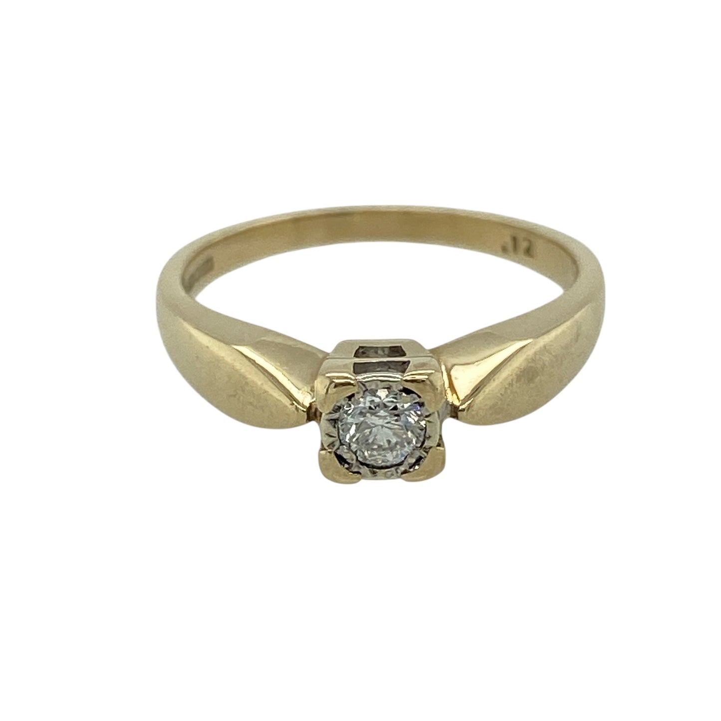 9ct Gold & Diamond Set Solitaire Ring