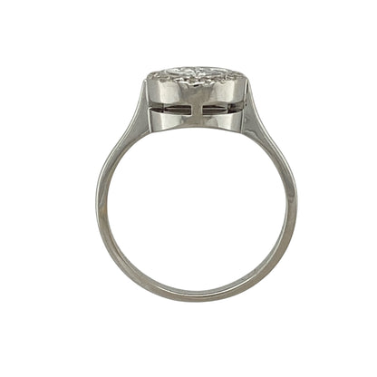 18ct White Gold & Diamond Set Halo Illusion Set Ring