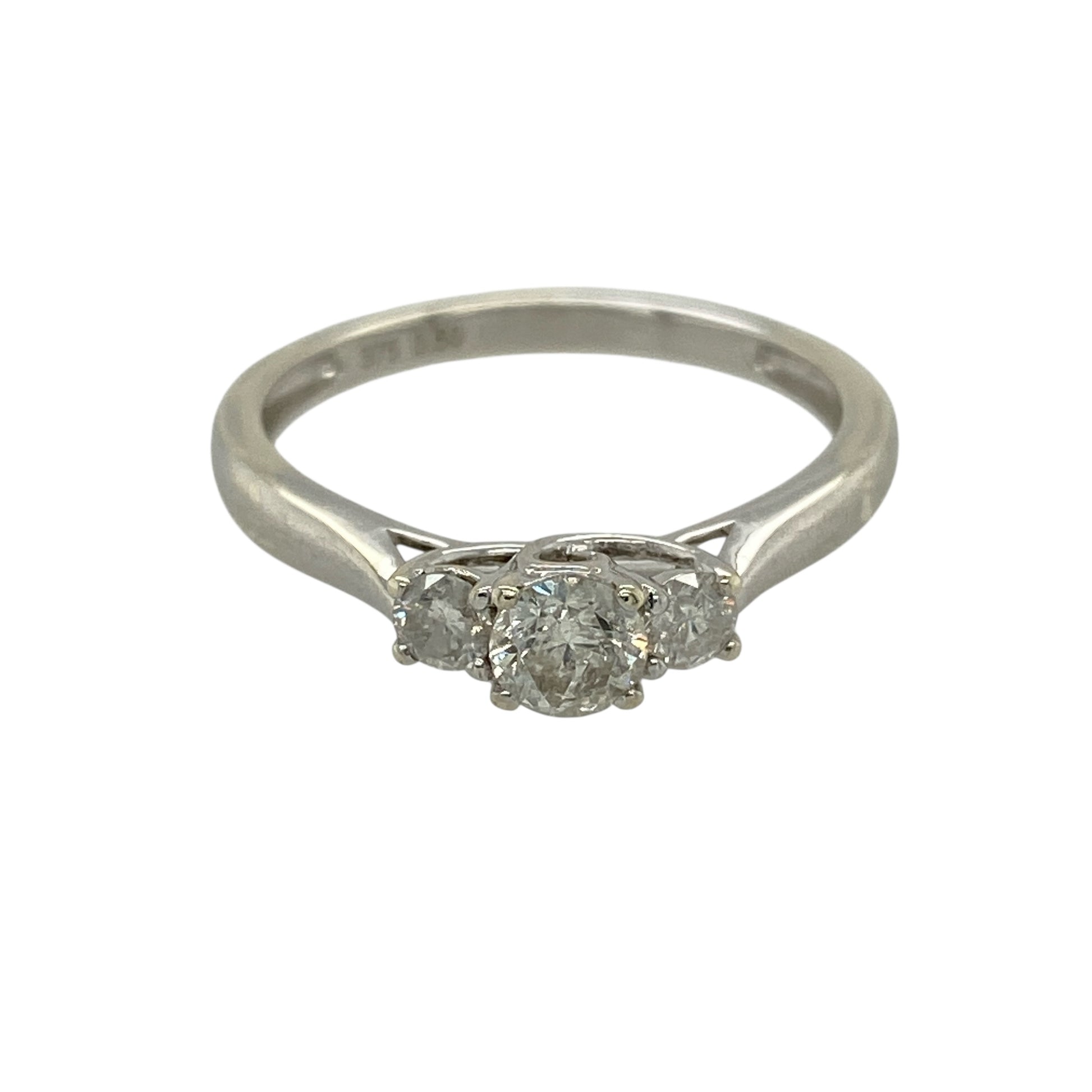 9ct White Gold & Diamond Set Trilogy Ring