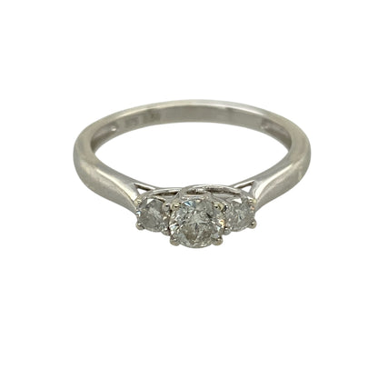 9ct White Gold & Diamond Set Trilogy Ring