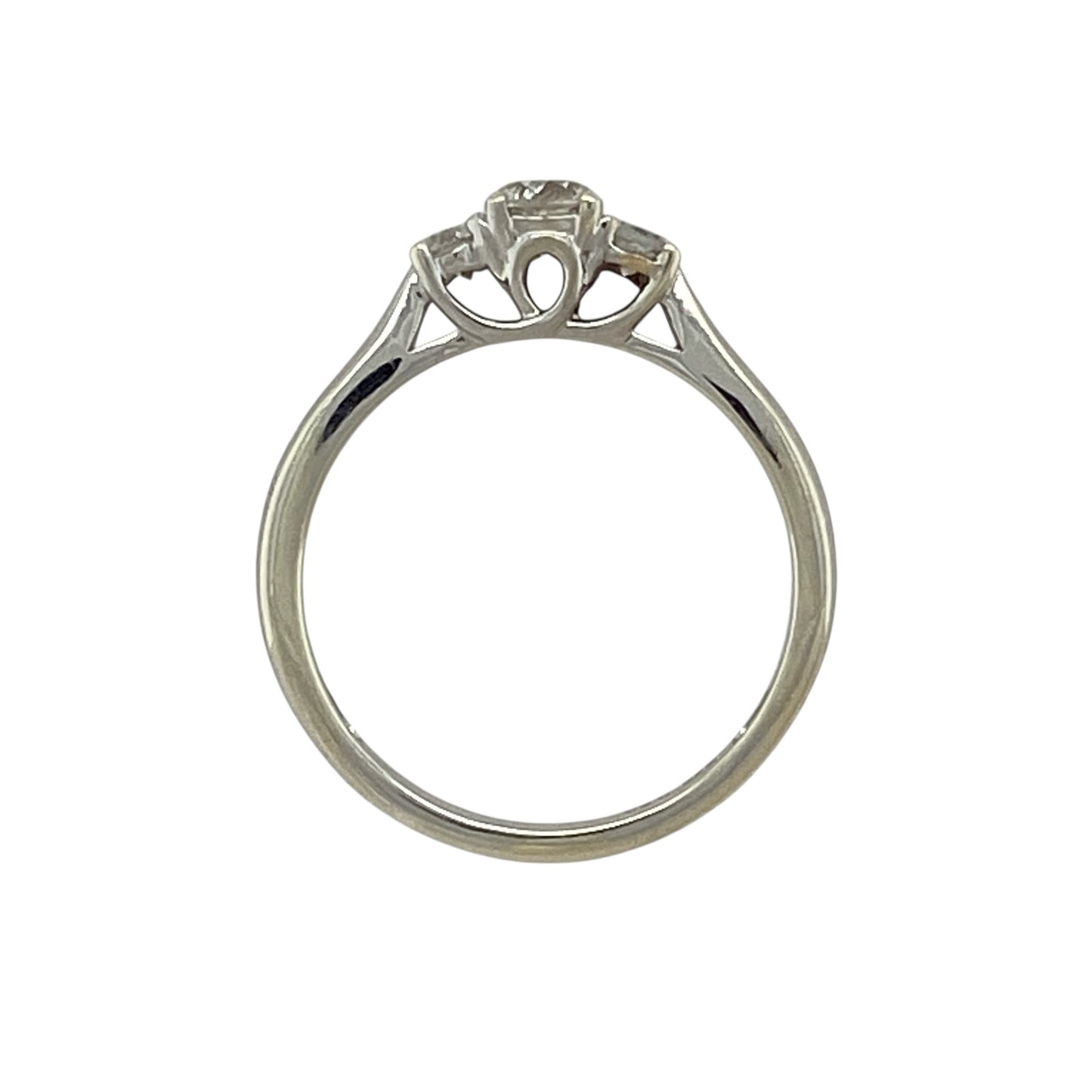 9ct White Gold & Diamond Set Trilogy Ring