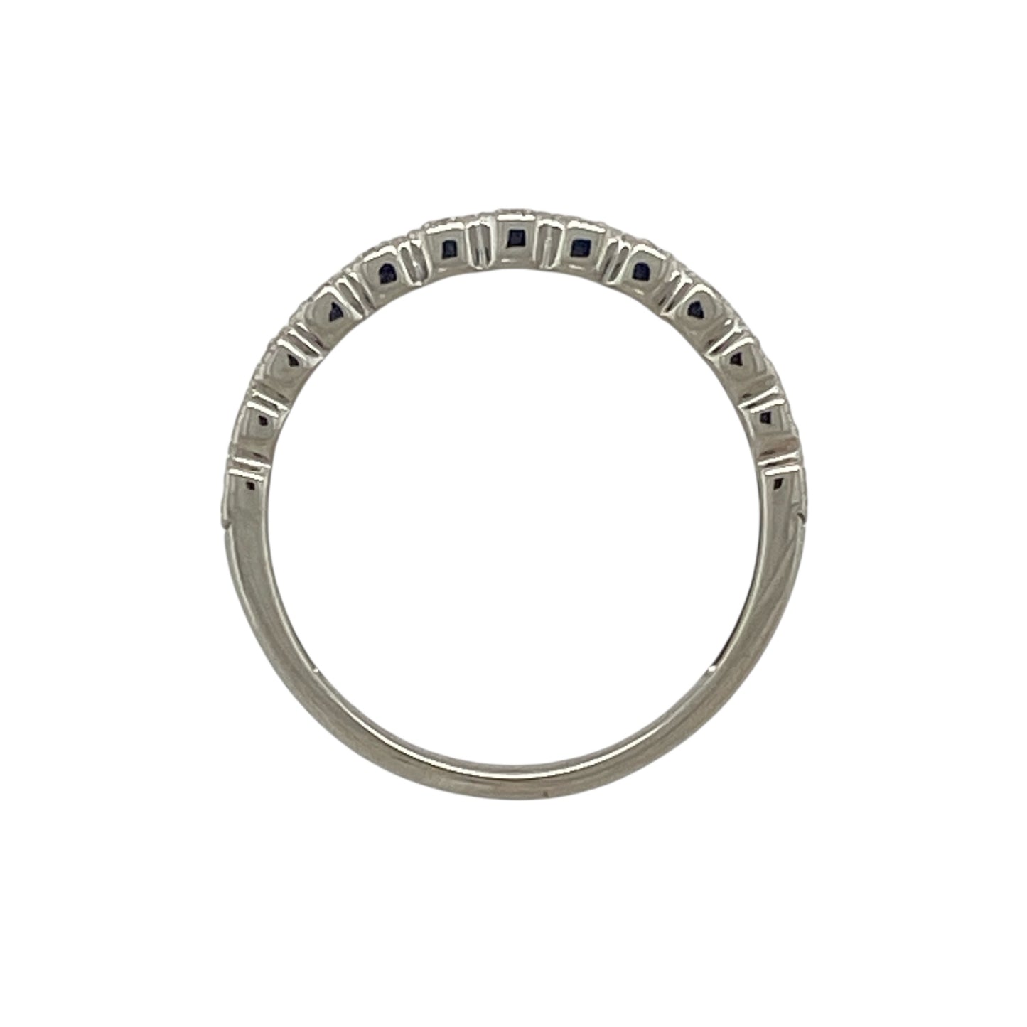 9ct White Gold & Diamond Set Band Ring