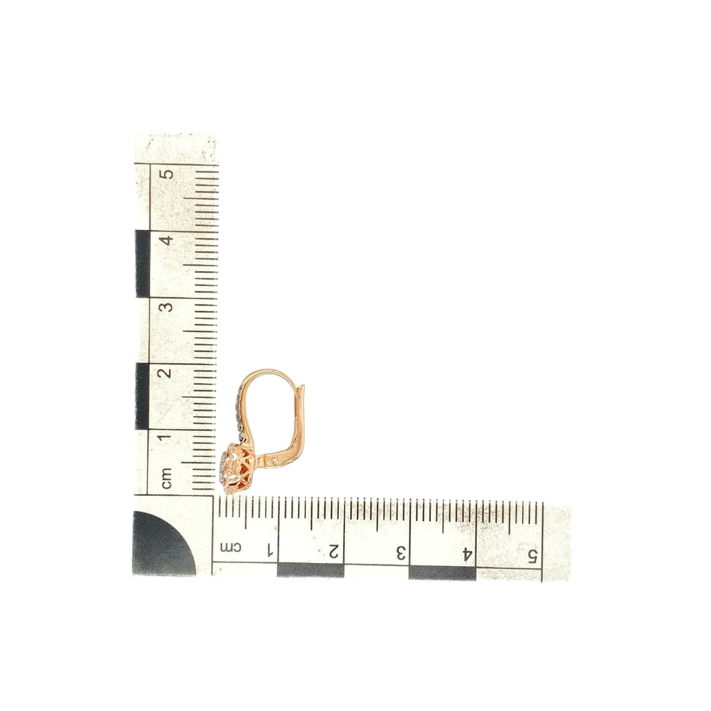 14ct Gold & Black and White Diamond Set Cluster Huggie Earrings