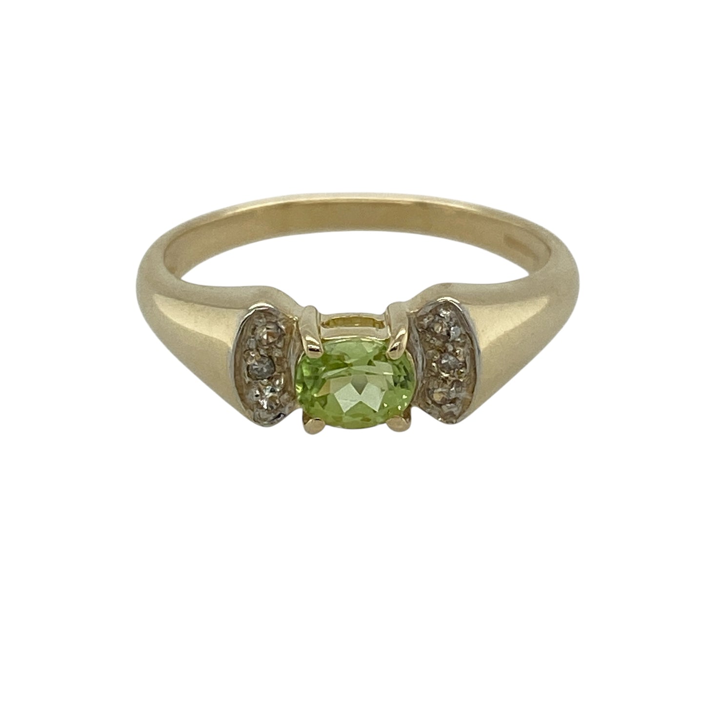 9ct Gold Diamond & Peridot Set Ring