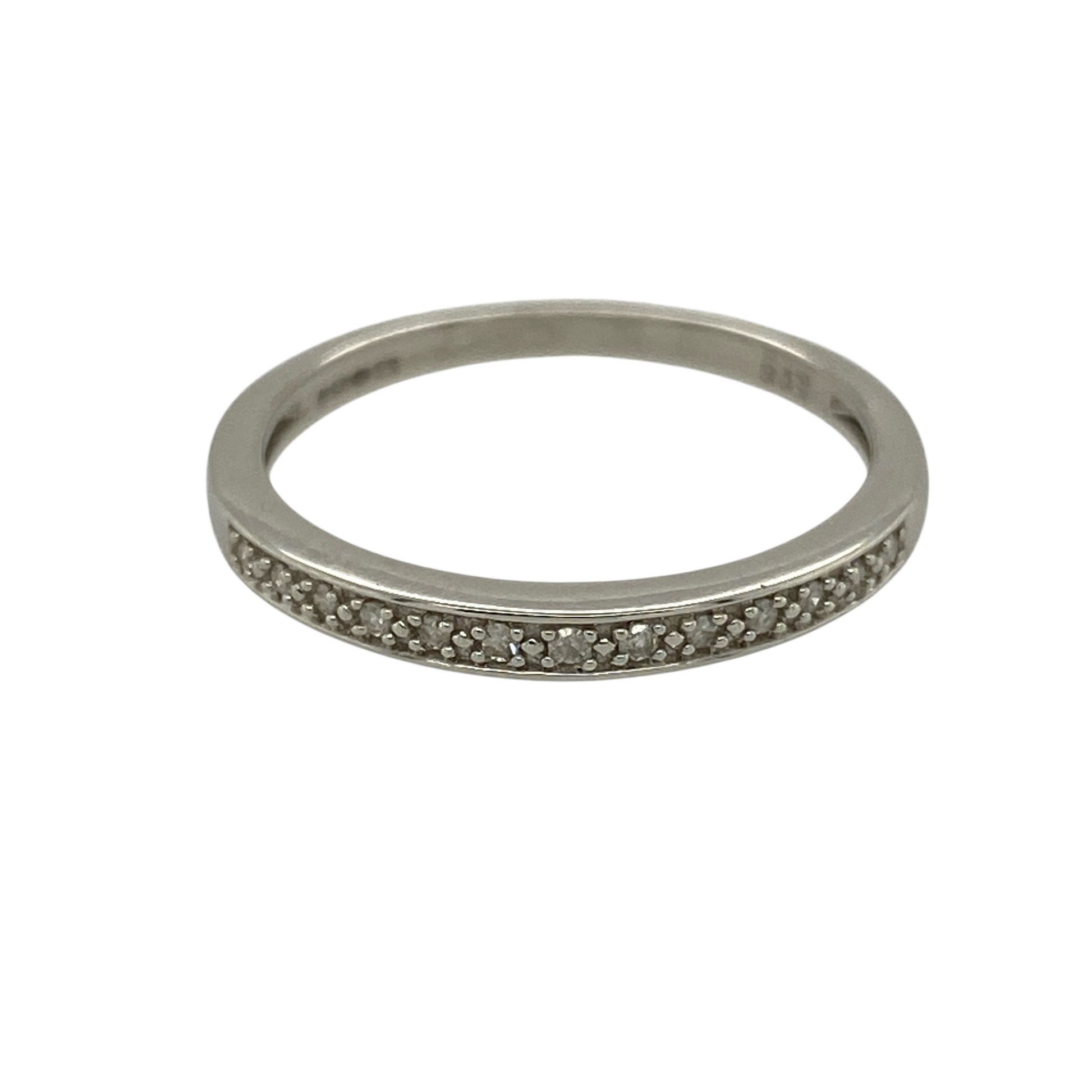 9ct White Gold & Diamond Set Band Ring