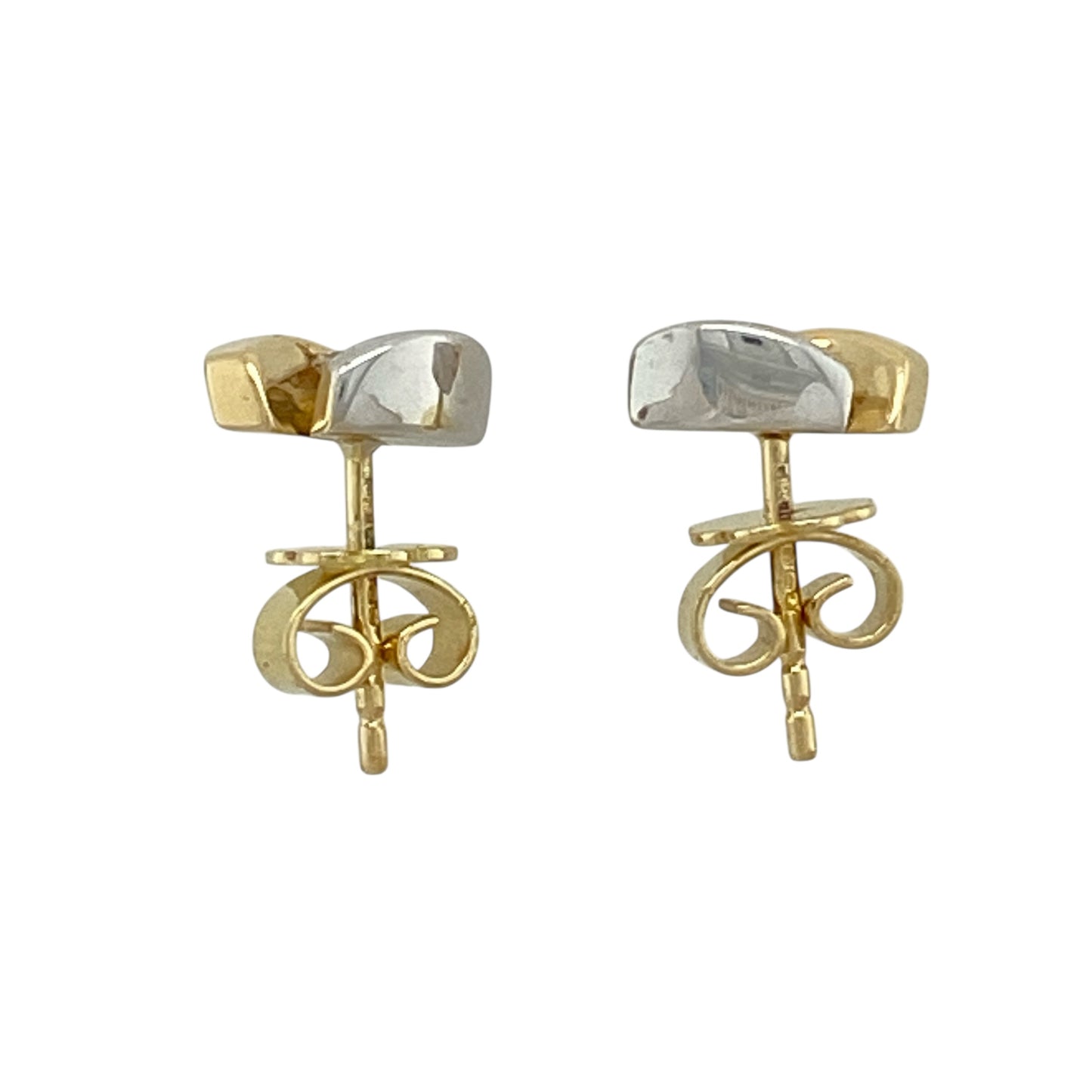 18ct Gold & Diamond Set Swirl Stud Earrings