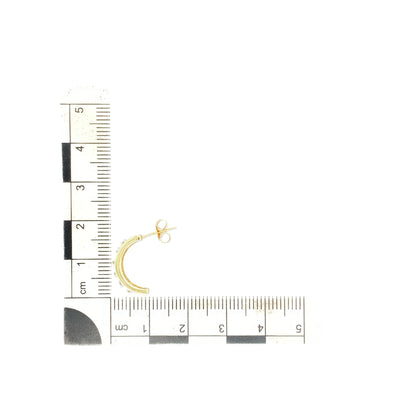 9ct Gold & Diamond Set Half Hoop Stud Earrings