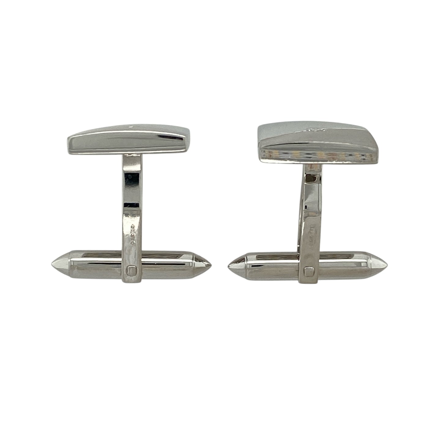 9ct White Gold & Diamond Set Square Cufflinks