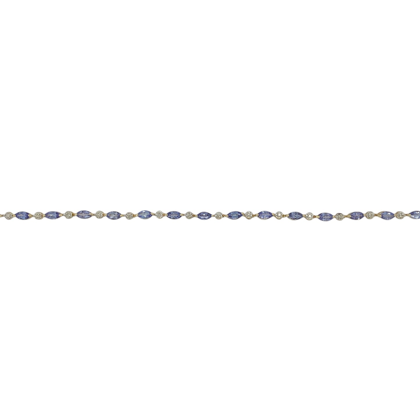 9ct Gold Diamond & Tanzanite Set 7.5" Bracelet