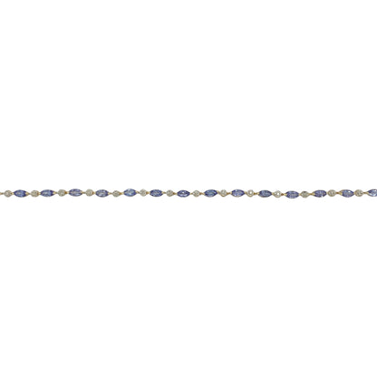 9ct Gold Diamond & Tanzanite Set 7.5" Bracelet