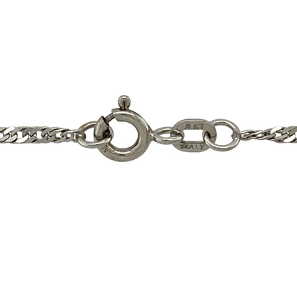 9ct White Gold & Diamond Set Double Open Heart 18" Necklace