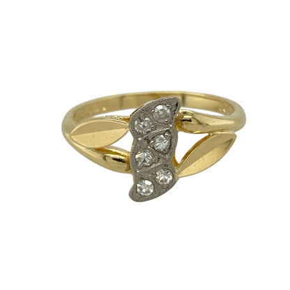 18ct Gold & Platinum Diamond Set Art Deco Ring