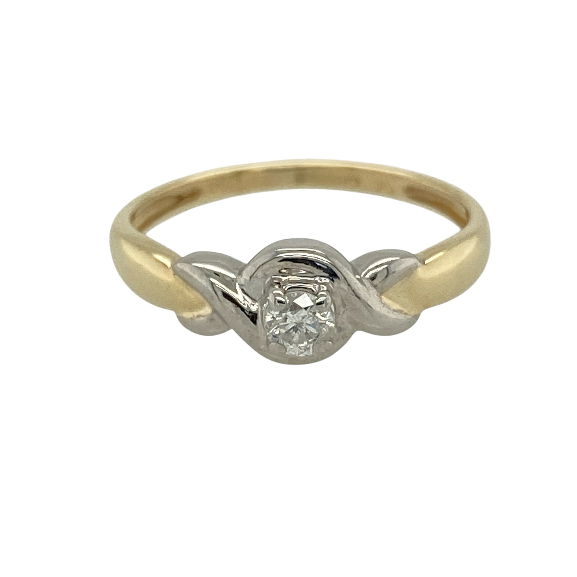 9ct Gold & Diamond Set Solitaire Ring