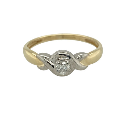 9ct Gold & Diamond Set Solitaire Ring