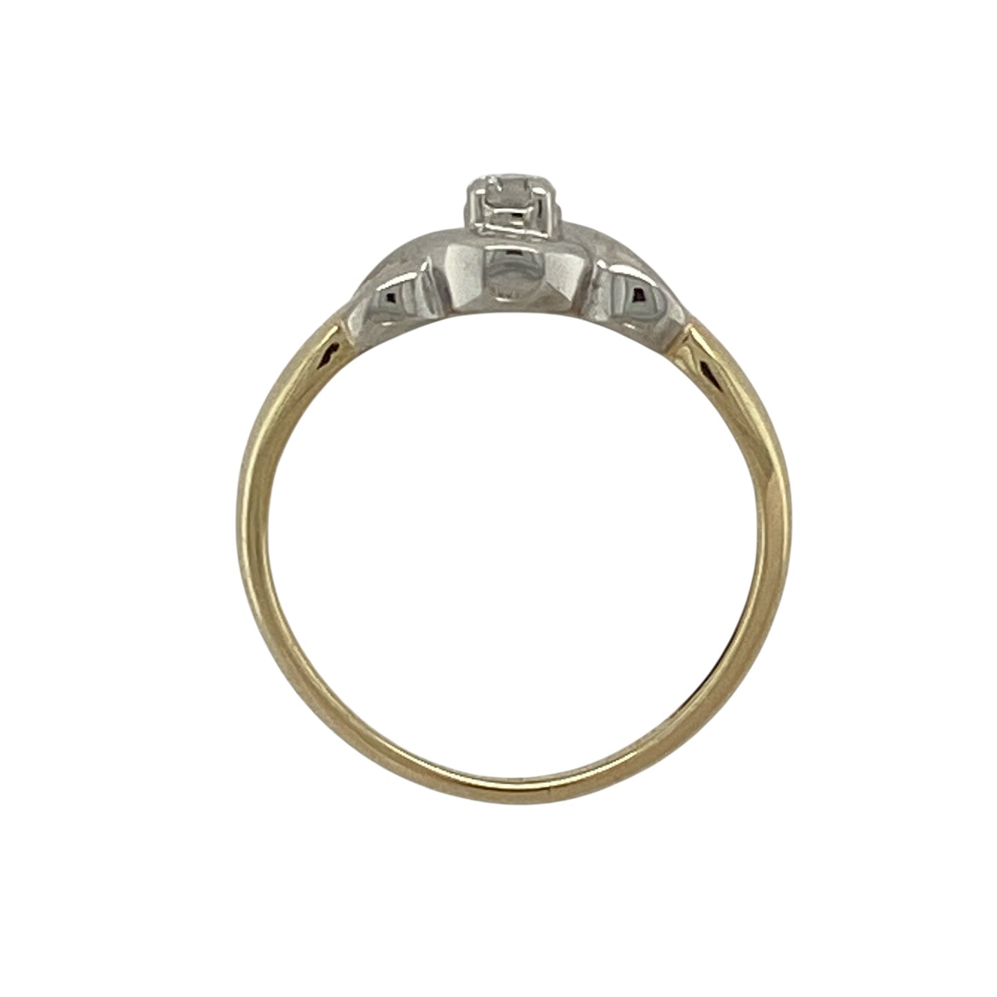 9ct Gold & Diamond Set Solitaire Ring