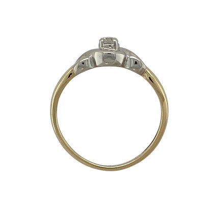 9ct Gold & Diamond Set Solitaire Ring
