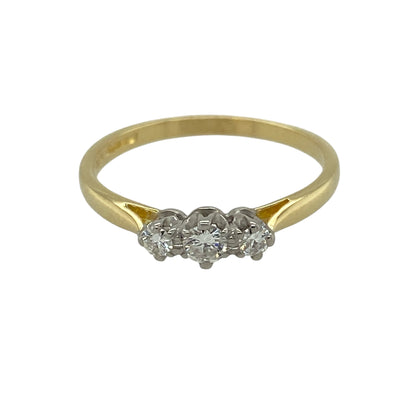 18ct Gold & Diamond Set Trilogy Ring