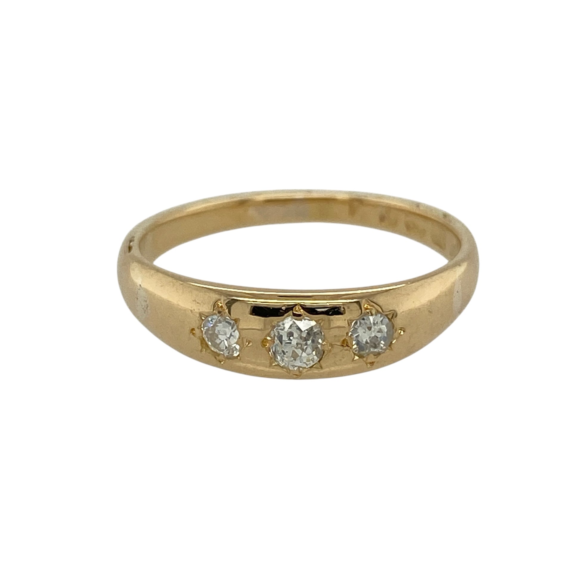 18ct Gold & Diamond Set Trilogy Band Ring