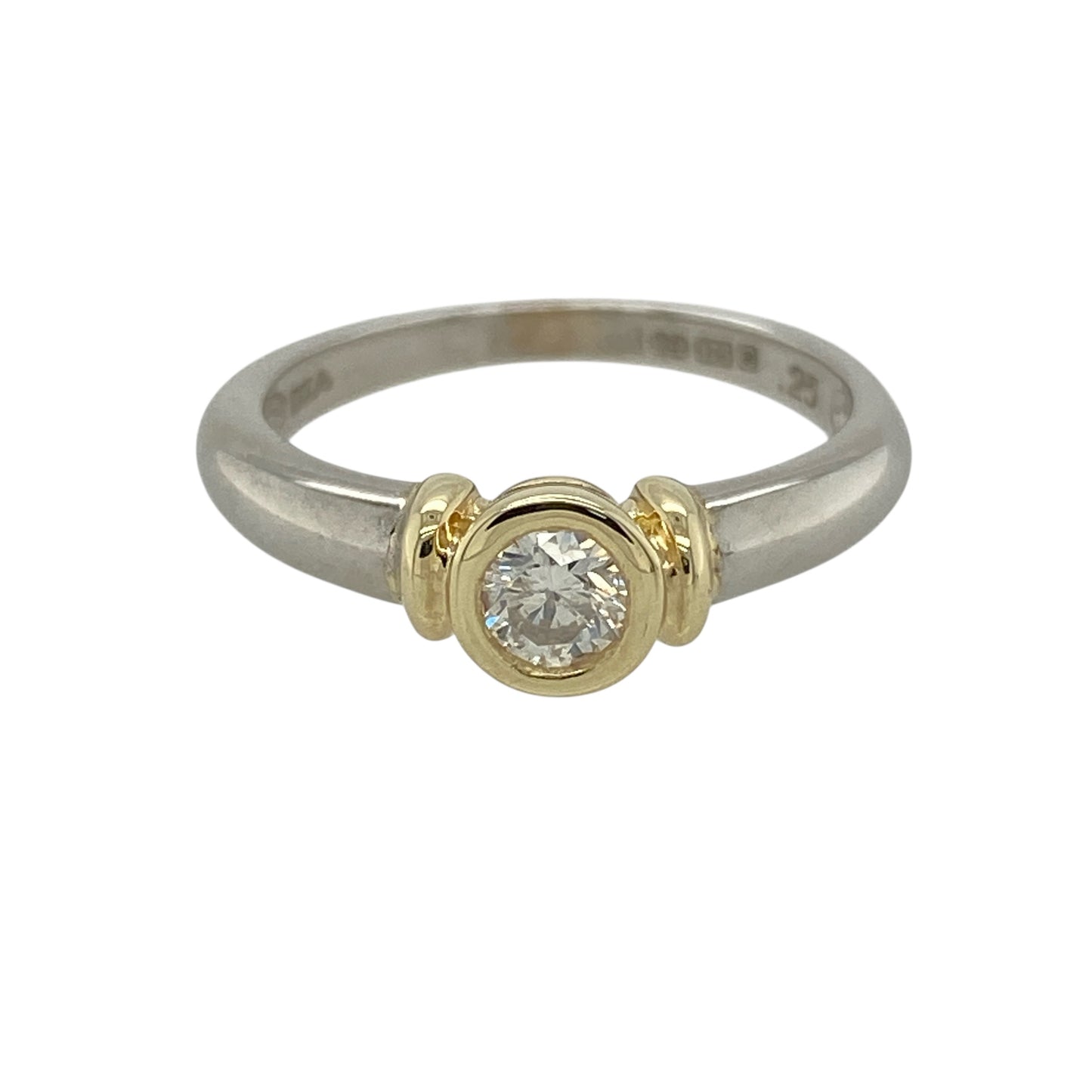 9ct White Gold & Diamond Set Solitaire Ring