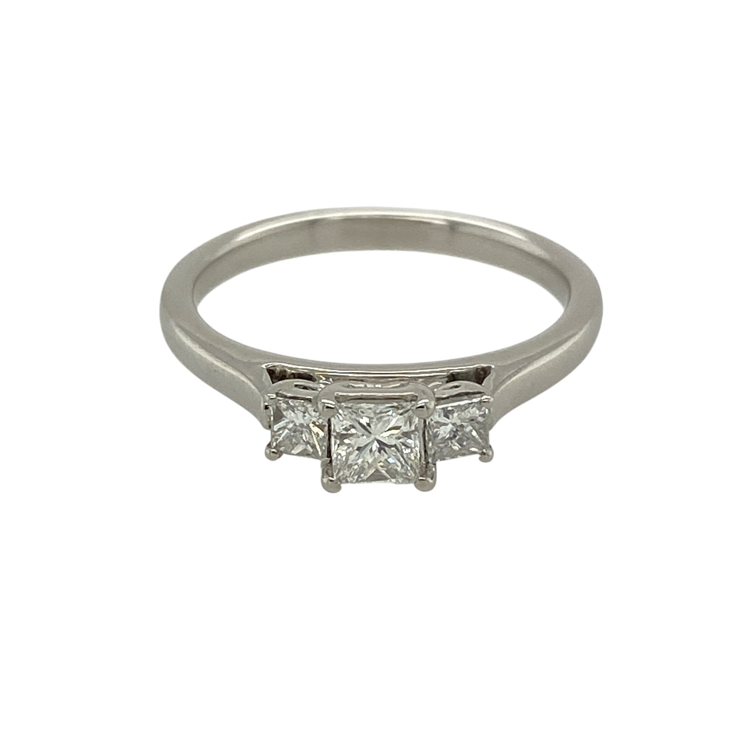18ct White Gold & Diamond Set Trilogy Ring