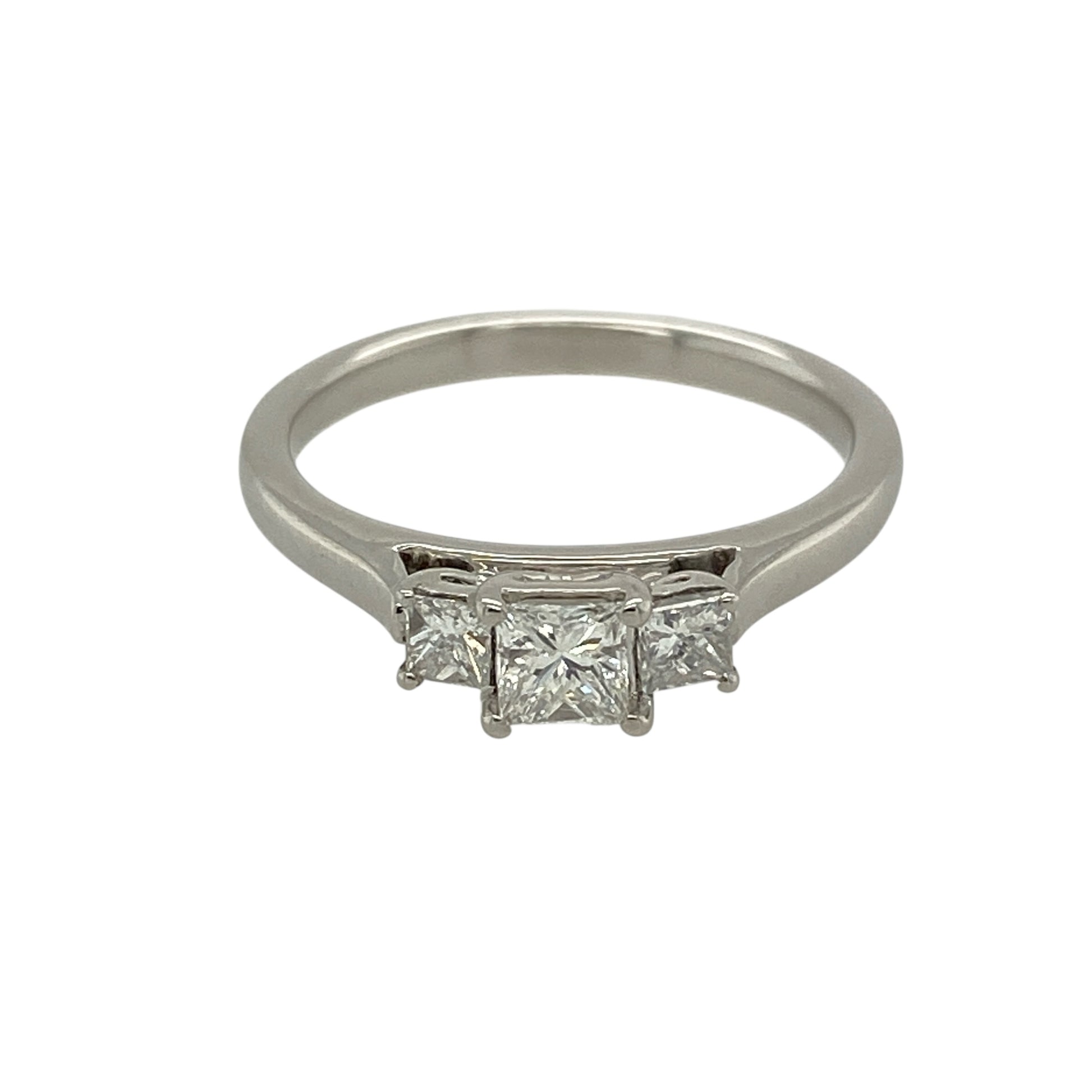 18ct White Gold & Diamond Set Trilogy Ring