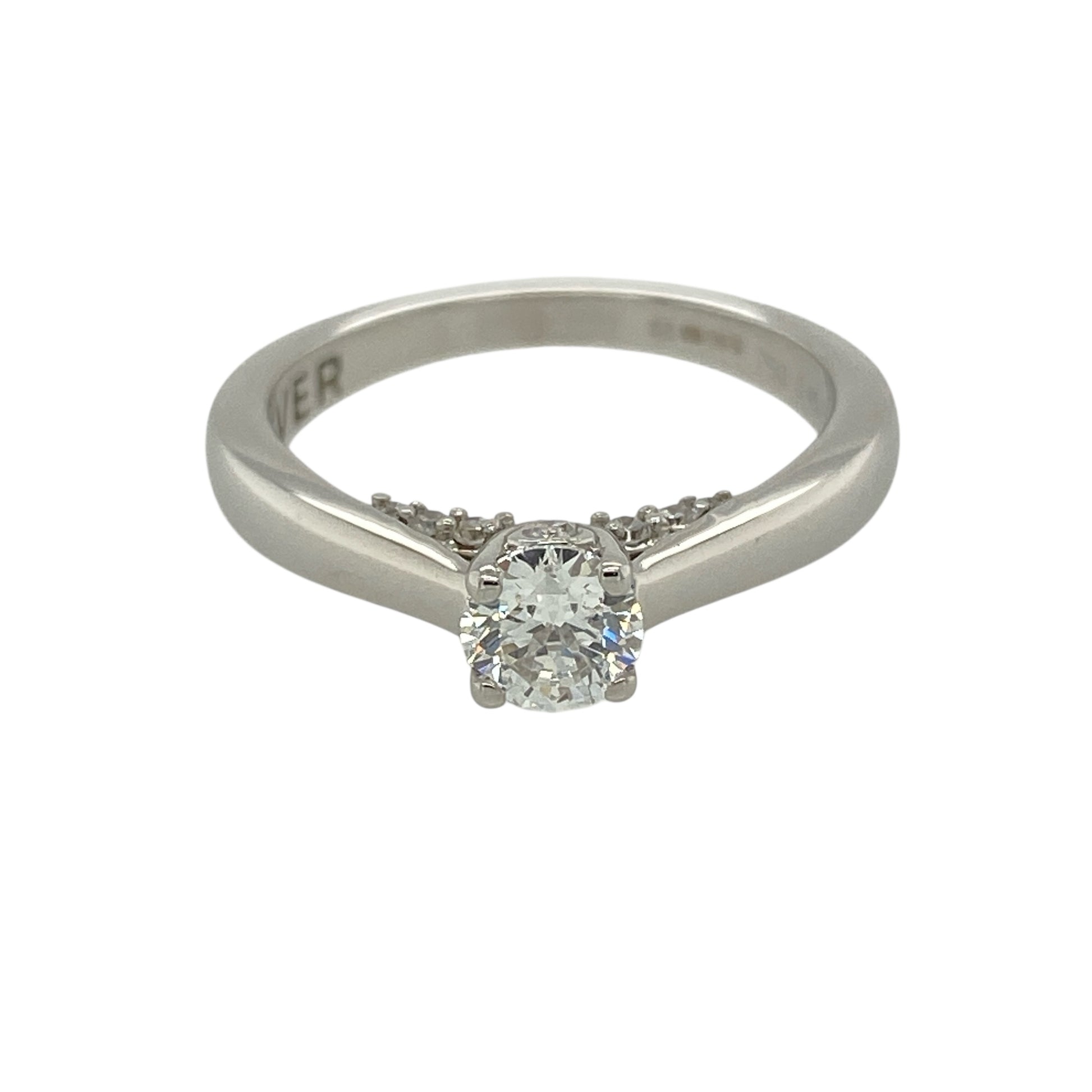 18ct White Gold & Diamond Set Solitaire Ring
