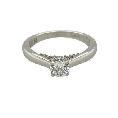 18ct White Gold & Diamond Set Solitaire Ring