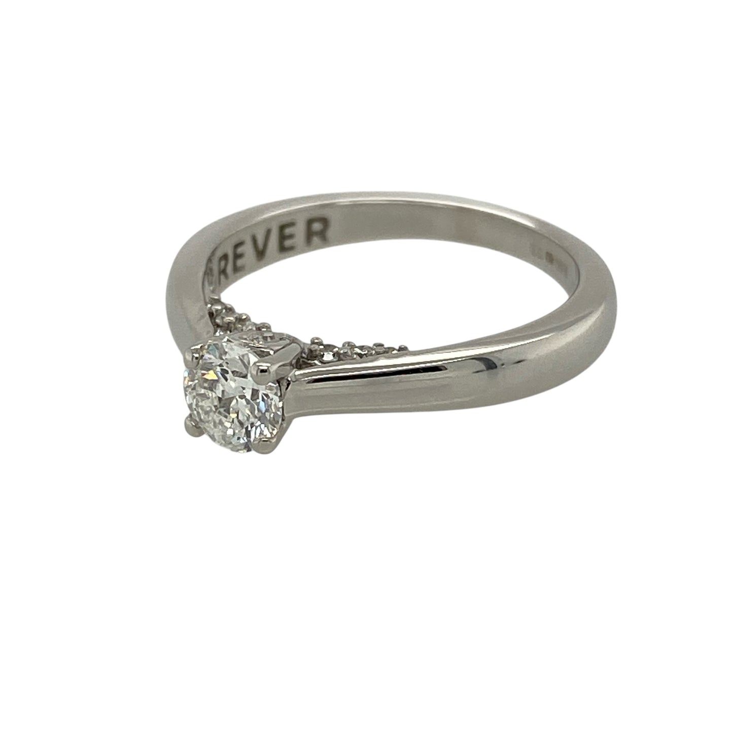 Add refined luxury and thoughtful detail to your jewellery collection with this pre-owned 18ct white gold and diamond set solitaire ring, offering classic elegance with a hidden touch of sparkle—perfect for engagements or special occasions.

Design: The ring features a single brilliant-cut diamond with an approximate weight of 0.45ct, presented in a timeless solitaire style that showcases the diamond’s brilliance and fire.