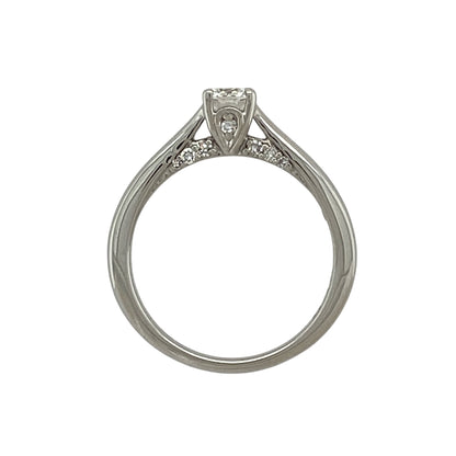 18ct White Gold & Diamond Set Solitaire Ring