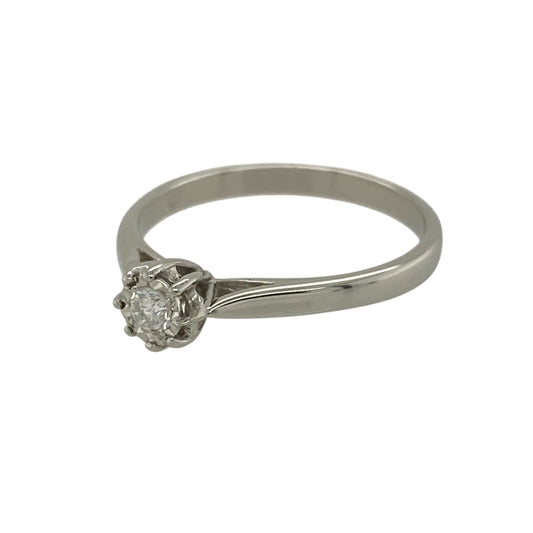 Add timeless simplicity and refined sparkle to your jewellery collection with this pre-owned platinum and diamond set solitaire ring, offering classic elegance in a clean, understated design—perfect for everyday wear or meaningful gifting.

Design: The ring features a single diamond with an approximate weight of 0.10ct, presented in a traditional solitaire style that highlights its brilliance and simplicity.