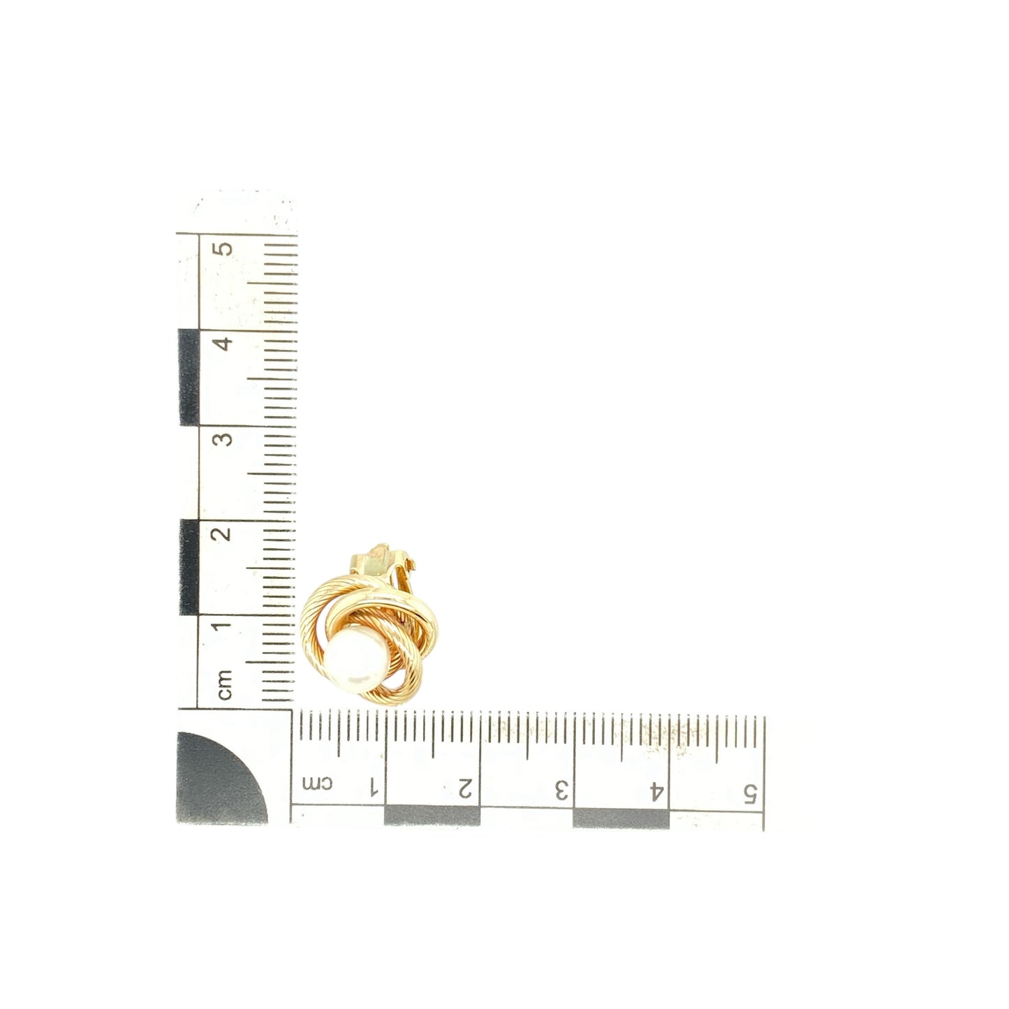 9ct Gold & Pearl Set Knot Clip On Earrings