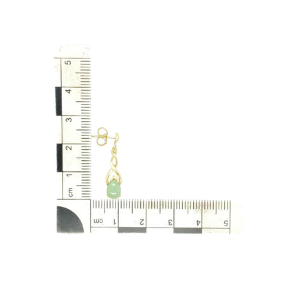 9ct Gold & Jade Set Drop Earrings