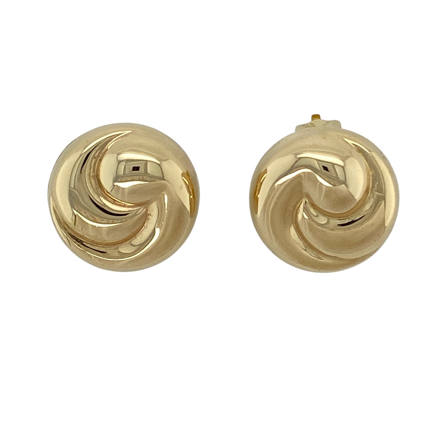 9ct Gold Round Swirl Clip On Earrings