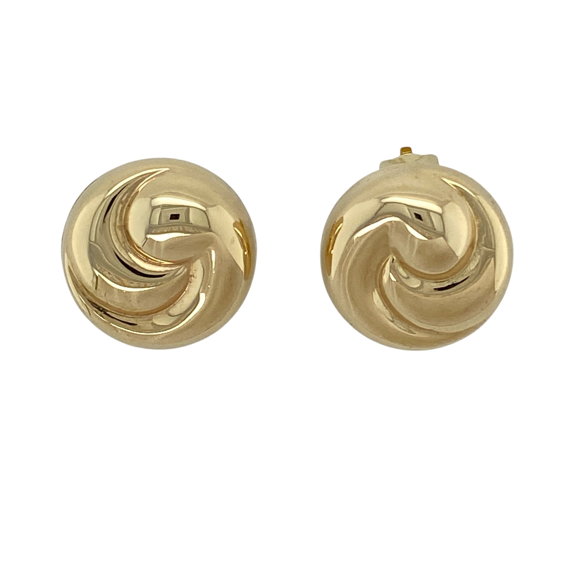 9ct Gold Round Swirl Clip On Earrings