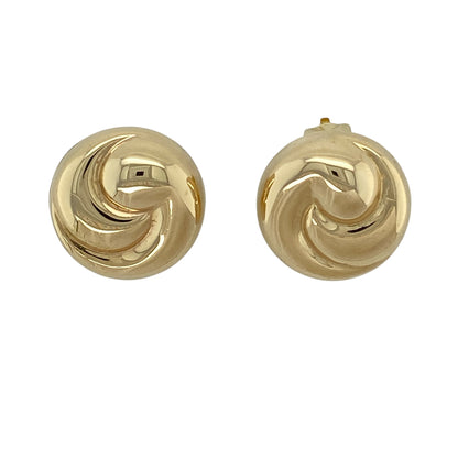 9ct Gold Round Swirl Clip On Earrings