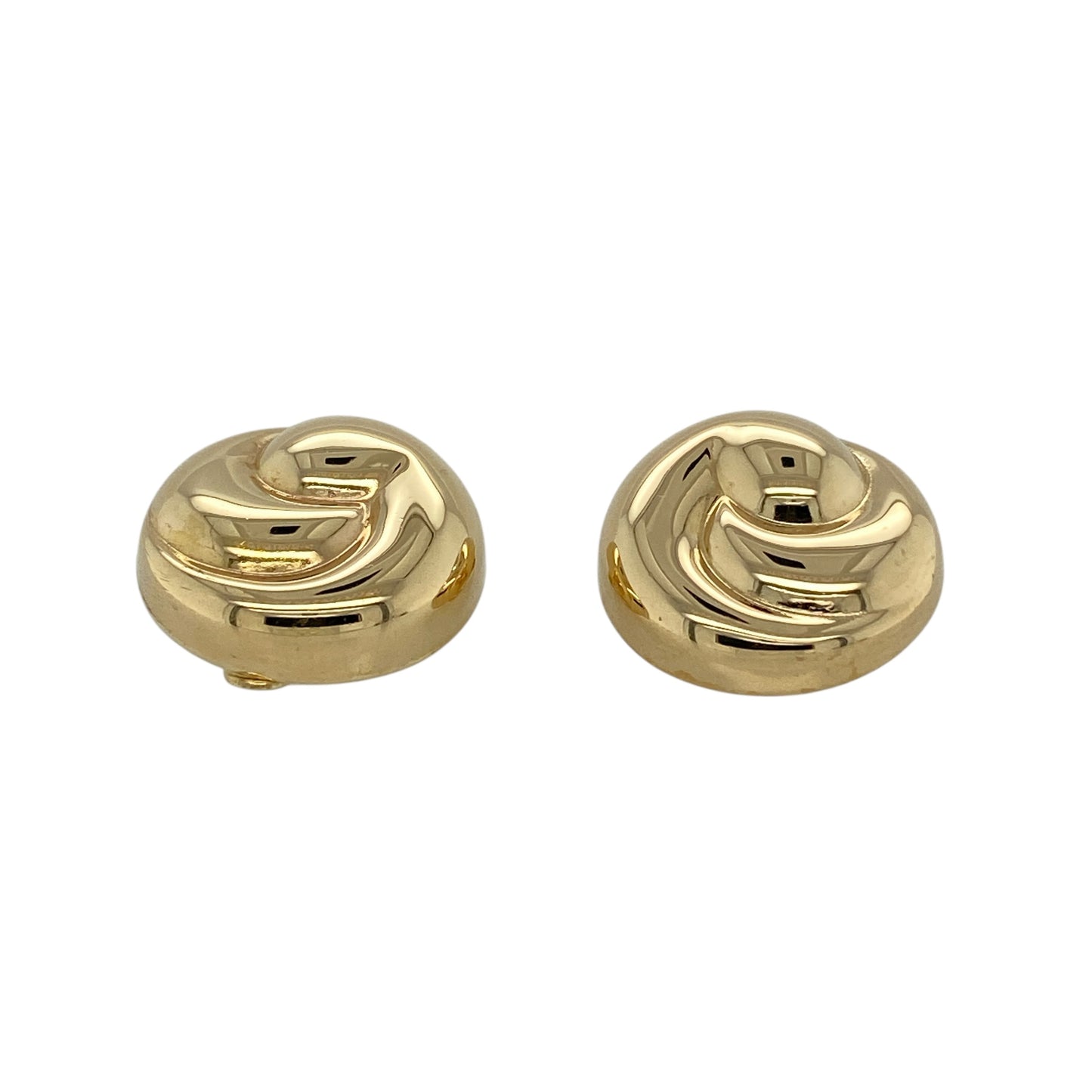 9ct Gold Round Swirl Clip On Earrings