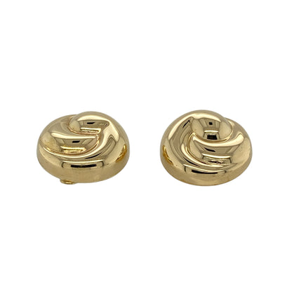 9ct Gold Round Swirl Clip On Earrings