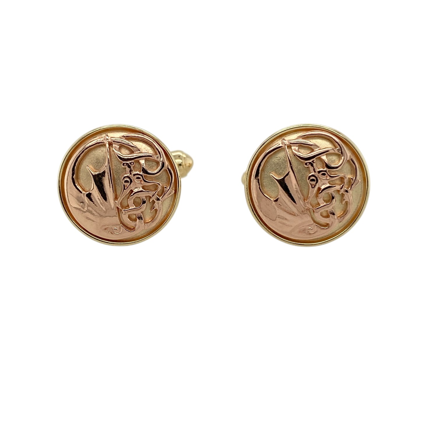 9ct Gold Clogau Dragon Wing Round Cufflinks