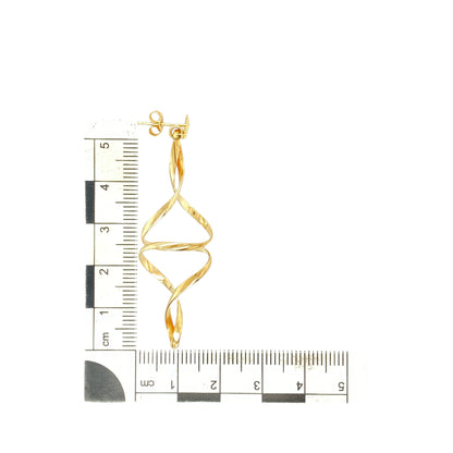 9ct Gold Twisted Drop Earrings