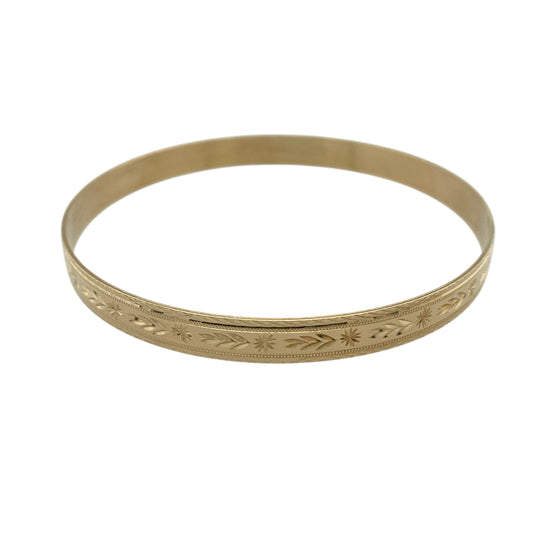 9ct Solid Gold Patterned Bangle