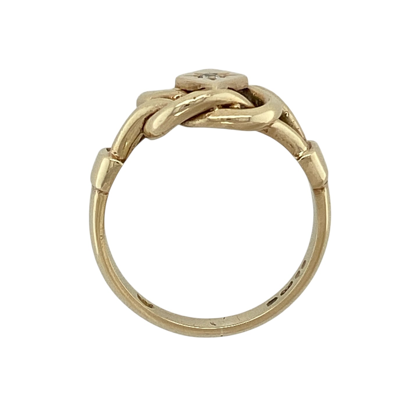 9ct Gold & Diamond Set Vintage Knot Ring