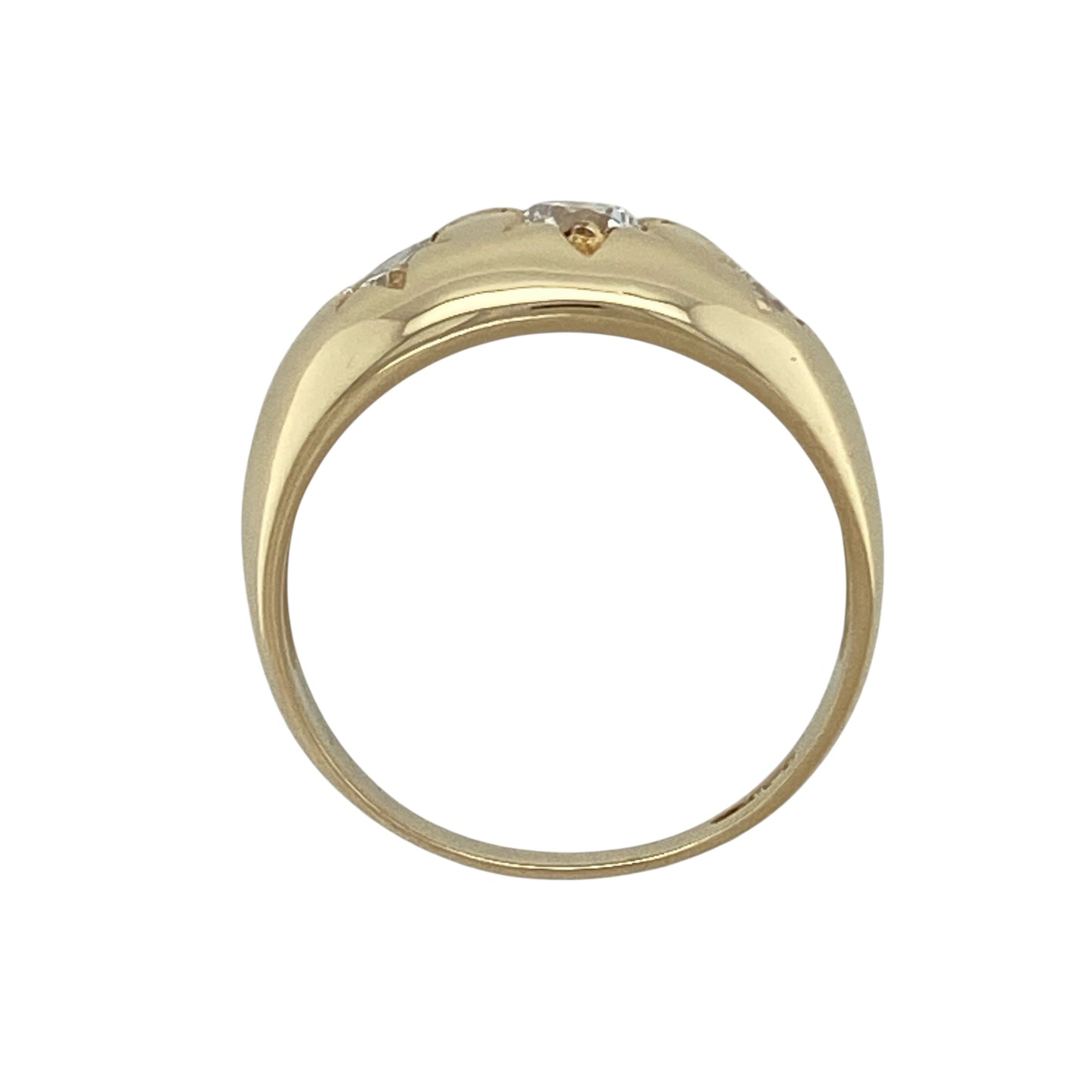 9ct Gold & Cubic Zirconia Set Trilogy Signet Ring